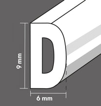 Afbeelding in Gallery-weergave laden, Zelfklevend Tochtband D-Profiel - Wit - 9mm x 6mm x 7,5m - Tochtstrip